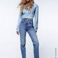 CROPPED DENIM SHIRT