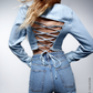 CROPPED DENIM SHIRT