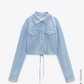 CROPPED DENIM SHIRT