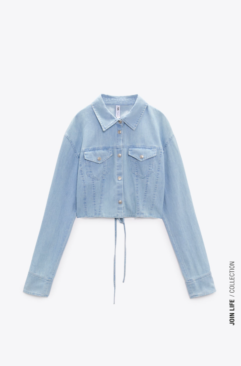 CROPPED DENIM SHIRT