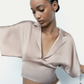 CROPPED SATIN EFFECT BLOUSE