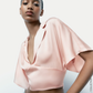 CROPPED SATIN EFFECT BLOUSE